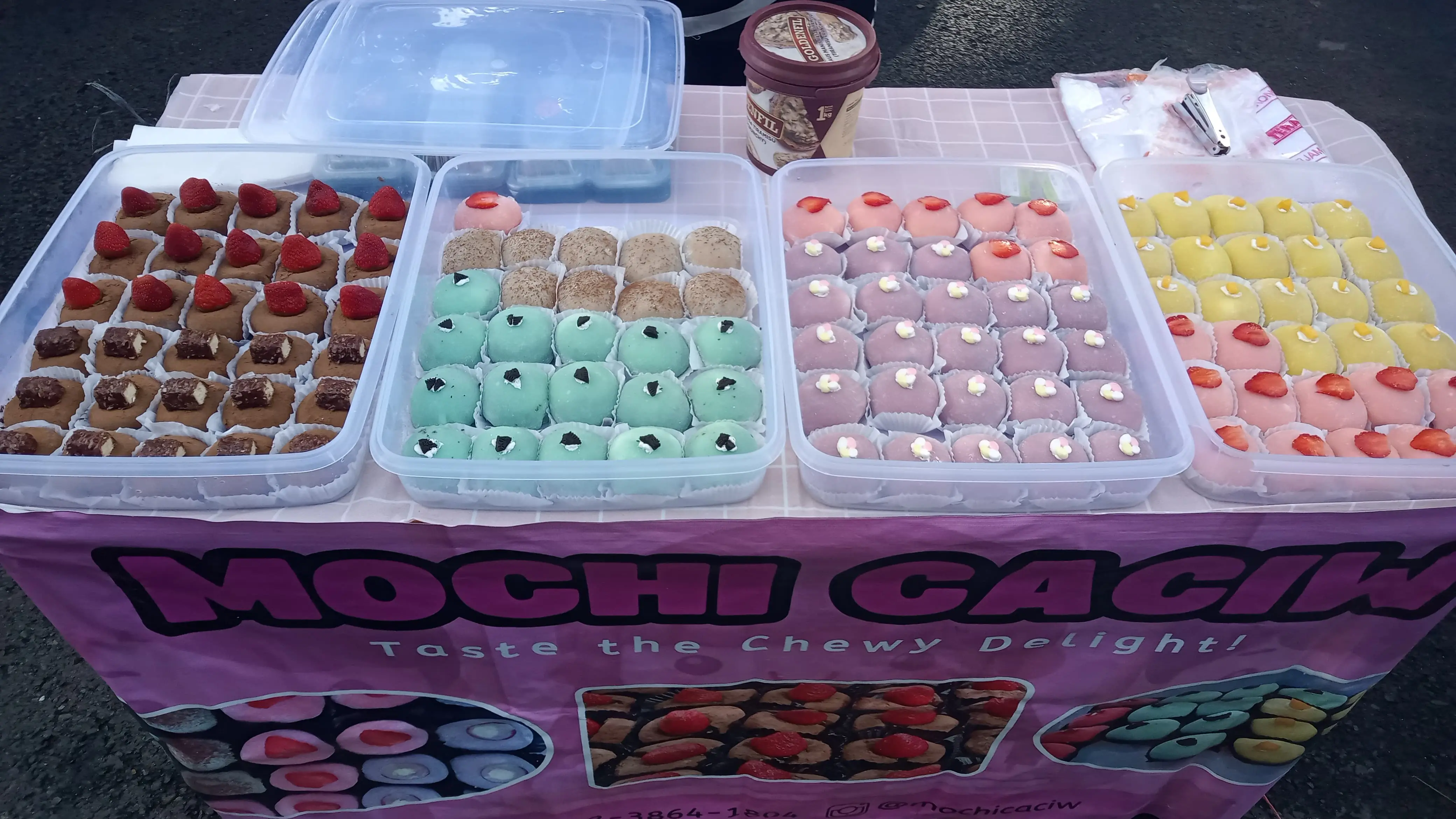 Jajanan mochi berbagai rasa